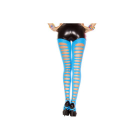 Legging bleu arrière déchiré et pieds etrier 